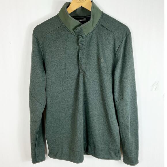 Under Armour Mens Storm Golf Pullover Sweater Green Quarter Snap Coldgear Large - Picture 1 of 8
